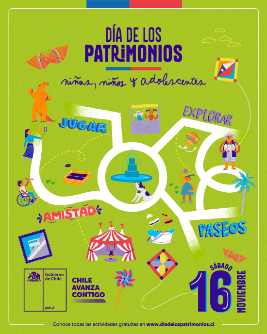 Afiche Día de los Patrimonios niños, niñas y adolescentes